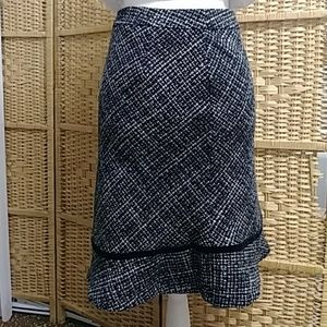Gap Black & White Wool Skirt